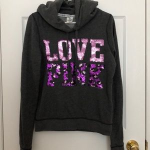 Grey PINK Hoodie